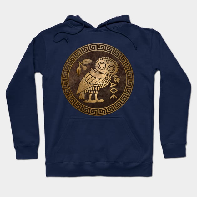 Athens Ancient Greece Athenian Owl Symbol of Goddess Athena Hoodie by AgemaApparel